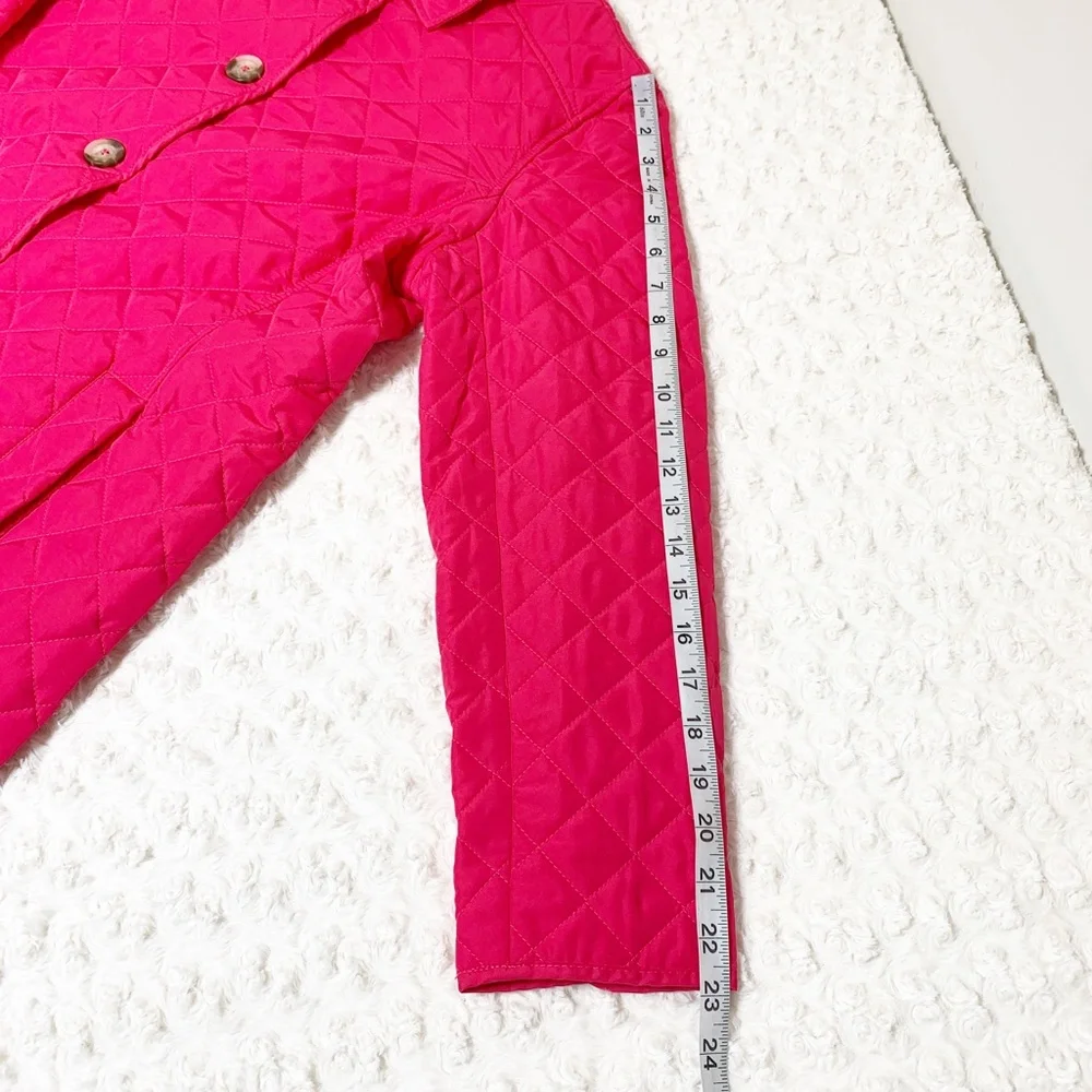 Chico's Hot Pink Quilted Barn Jacket Sz M 8/10
